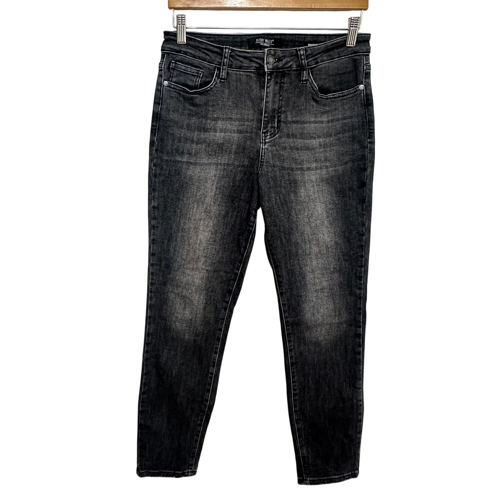 Judy Blue Boyfriend Fit Jeans Womens 7/28 Black Wash Denim Casual Grunge JB88130
